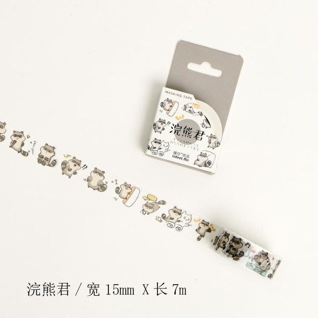 Cute Seal Panda Hamster Animals Masking Washi Tape