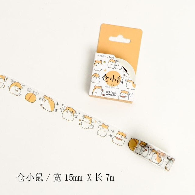 Cute Seal Panda Hamster Animals Masking Washi Tape