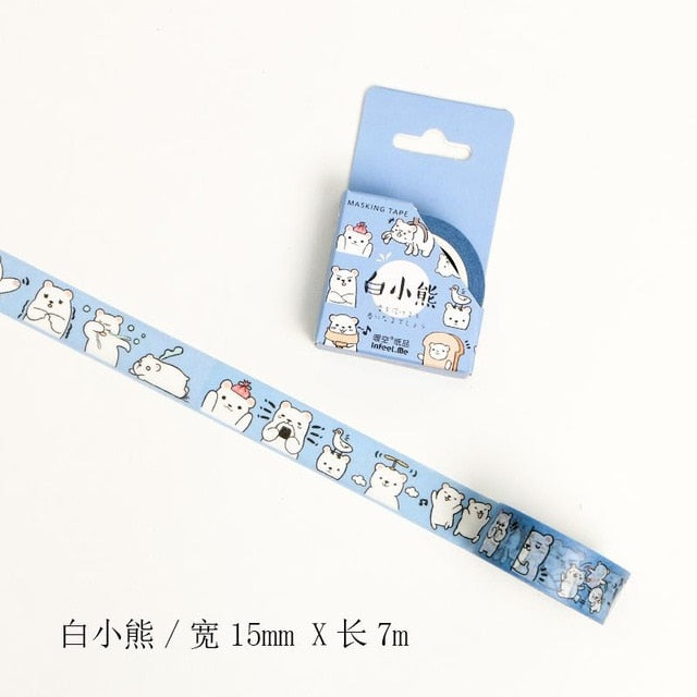 Cute Seal Panda Hamster Animals Masking Washi Tape