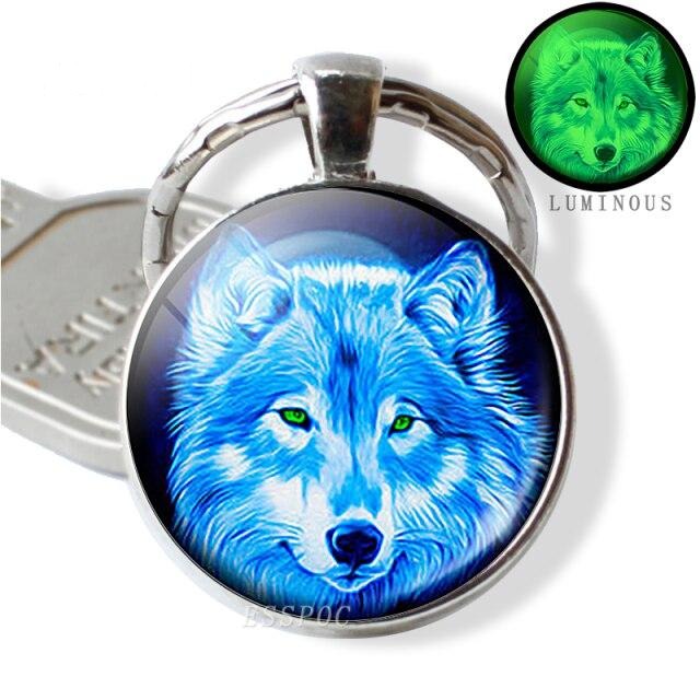 Luminous Glow In The Dark Wolf Key Chain Key Rings Holder