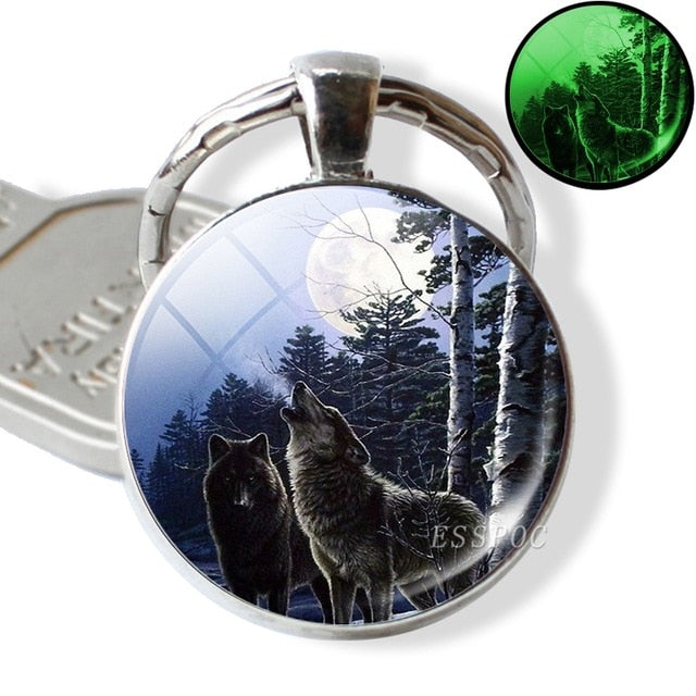 Luminous Glow In The Dark Wolf Key Chain Key Rings Holder