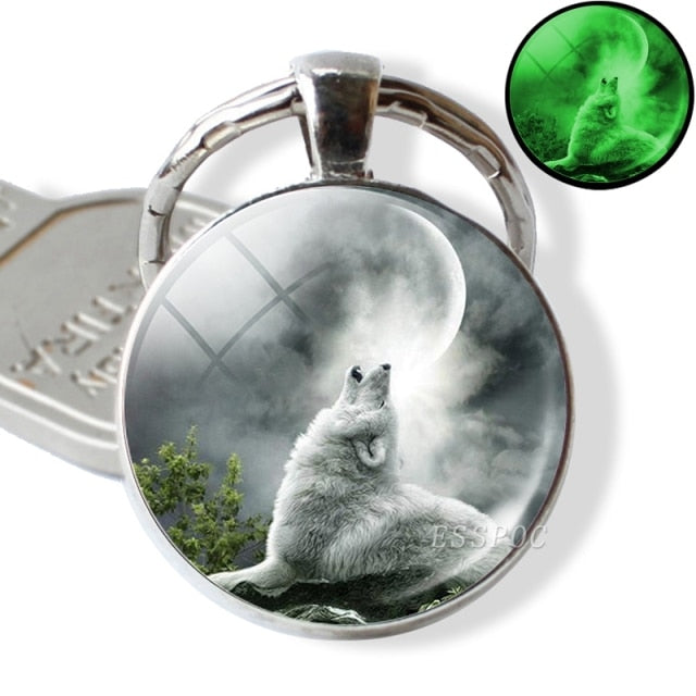 Luminous Glow In The Dark Wolf Key Chain Key Rings Holder