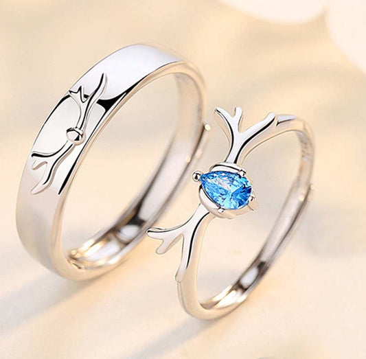 Fashion Creative Elk Deer Couples Ring