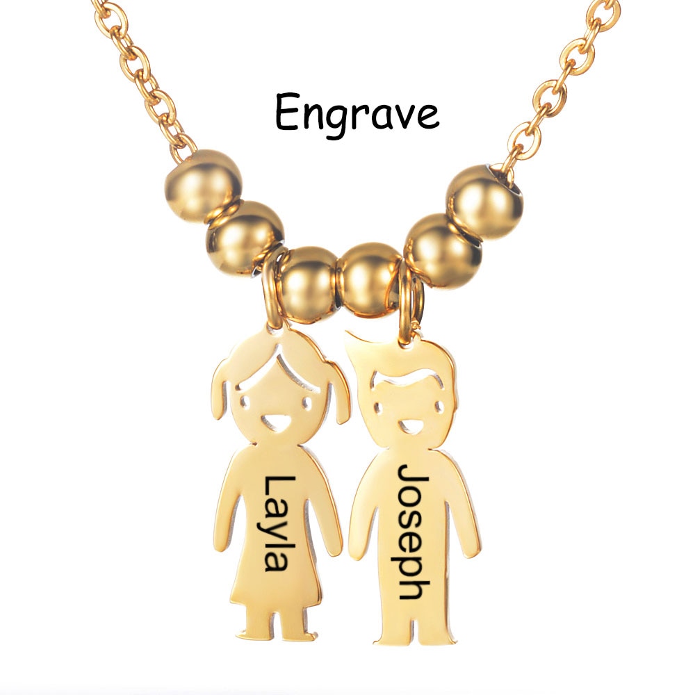 Personalized Boy Girl Pendants Family Couples BFFs Necklaces