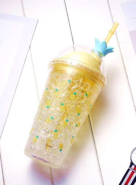 Creative Double Layer Plastic Straw Cup