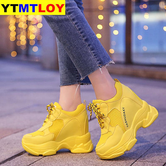 High Top Luxury Sneakers Platform Ankle Boots Basket Femme Height Increase