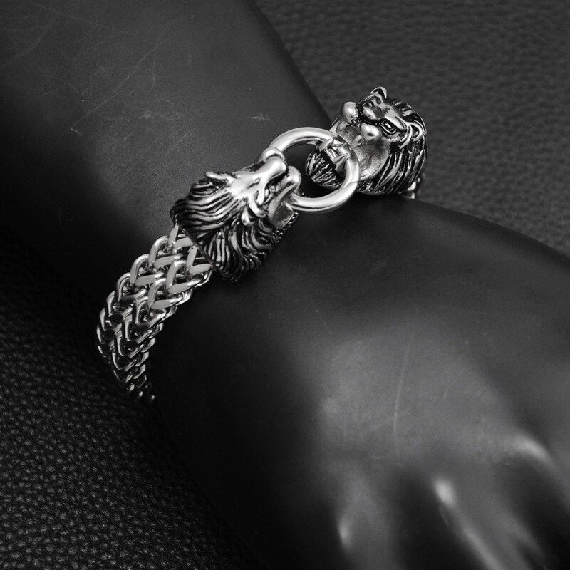 Double Lion Head Bracelet Men's Cool Bracelet