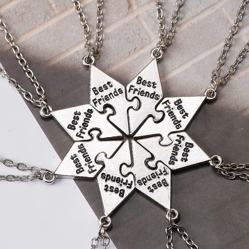 Pizza shape 3-8 BFF Friendship Necklace