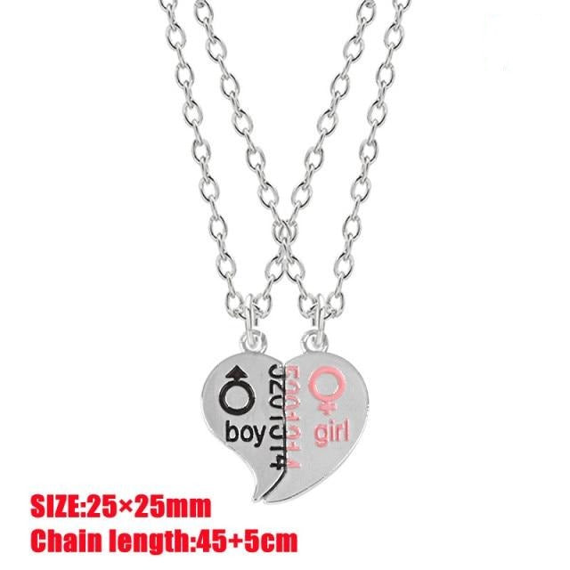 Heart Pendant Magnetic Boy Girl Necklace For Couples Best Friend