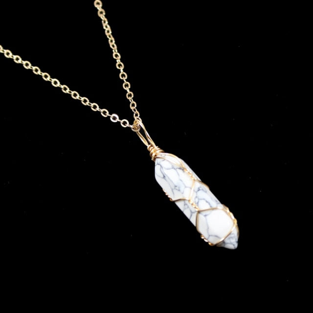 1pc Crystal Necklace Natural Stone Healing Necklace