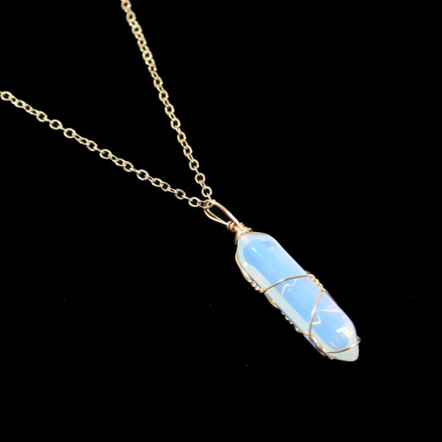 1pc Crystal Necklace Natural Stone Healing Necklace